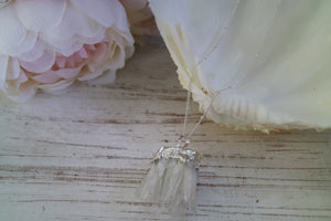 Clear Quartz Cluster Crystal Silver Necklace