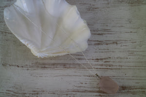 Rose Quartz Silver Necklace