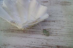 Green Quartz Crystal Silver Necklace