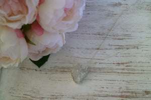 Clear Quartz Cluster Crystal Silver Necklace