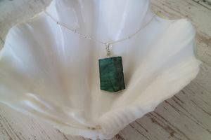 Labradorite Gemstone Silver Necklace