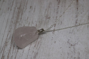 Rose Quartz Silver Necklace