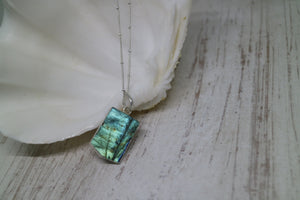Labradorite Gemstone Silver Necklace