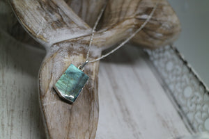 Labradorite Gemstone Silver Necklace