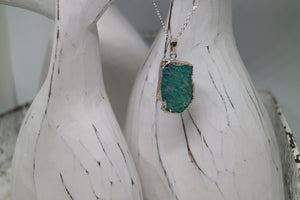 Amazonite Gemstone Silver Necklace
