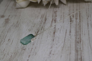 Blue Druzy Quartz Silver Necklace