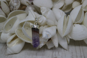 Amethyst Druzy Silver Necklace