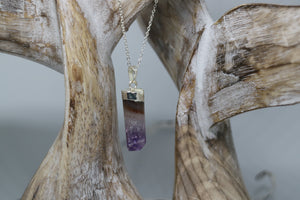 Amethyst Druzy Silver Necklace