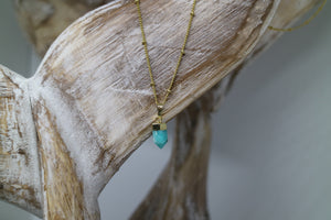 Amazonite Gemstone Gold Necklace
