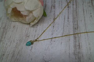 Amazonite Gemstone Gold Necklace