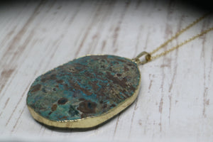 Sea Sediment Ocean Jasper Gold Necklace