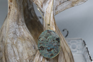 Sea Sediment Ocean Jasper Gold Necklace