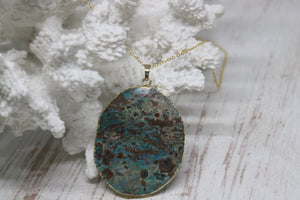 Sea Sediment Ocean Jasper Gold Necklace