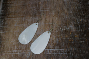 White mother of pearl sterling silver earrings