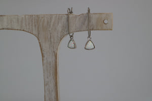 White opal sterling silver earrings