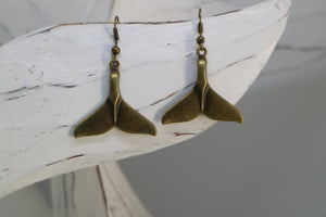 Bronze whale tail bohemian earrings