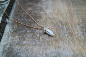 White Howlite Rose Gold Necklace