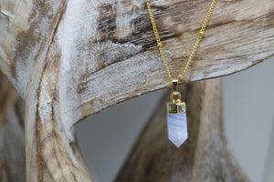 Blue Lace Agate Gold Necklace