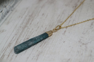 Kyanite Gemstone Gold Necklace