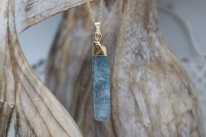 Kyanite Gemstone Gold Necklace