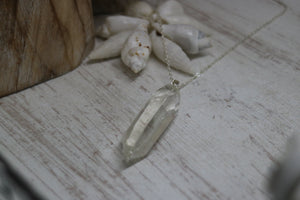 Clear Quartz Pendant Silver Necklace