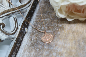Rose gold evil eye of protection necklace