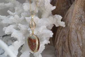 Paua Shell Gold Necklace with Shell Charm