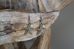 Silver starfish earrings