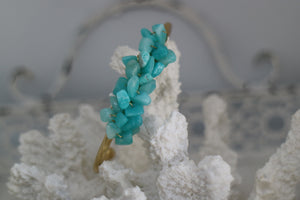 Amazonite gemstone chips with 16k gold plated wire wrapped on a gold plated bracelet