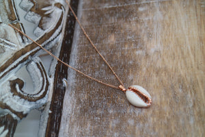 Rose Gold Cowrie Shell Necklace
