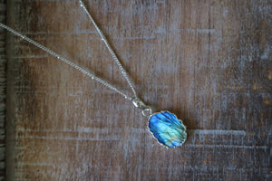 Labradorite Gemstone Silver Necklace