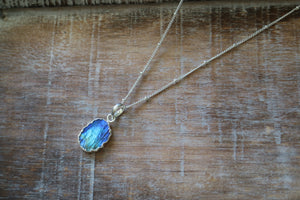 Labradorite Gemstone Silver Necklace