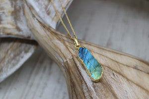 Labradorite Gemstone Gold Necklace