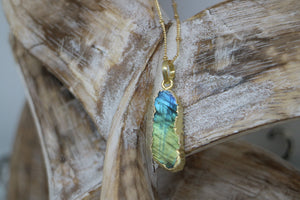 Labradorite Gemstone Gold Necklace