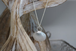 Silver Rhodium Shell Necklace