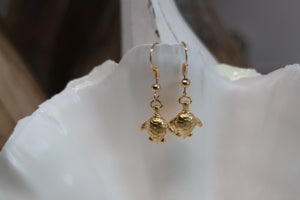Gold Turtle Earrings