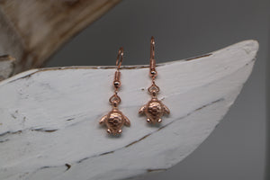Rose Gold Turtle Earrings