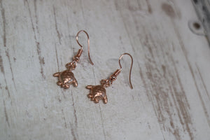 Rose Gold Turtle Earrings