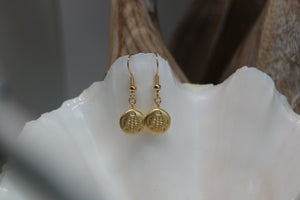 Gold Matte Turtle Earrings