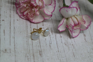 Fresh Water Pearl Gold Earring Studs