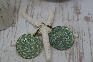 Blue Antique Copper Patina Bohemian Earrings