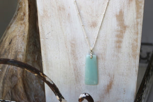 Amazonite gemstone silver necklace