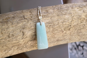 Amazonite gemstone silver necklace