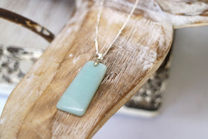 Amazonite gemstone silver necklace