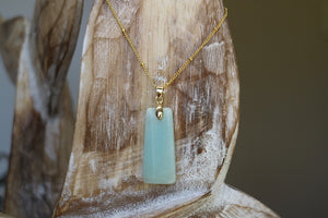 Amazonite gemstone gold necklace