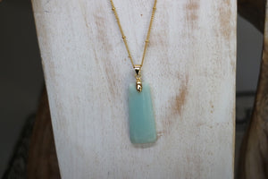 Amazonite gemstone gold necklace