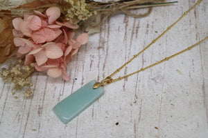 Amazonite gemstone gold necklace