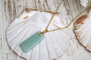 Amazonite gemstone gold necklace