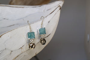 Amazonite gemstone silver earrings