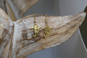 Gold seahorse earrings
